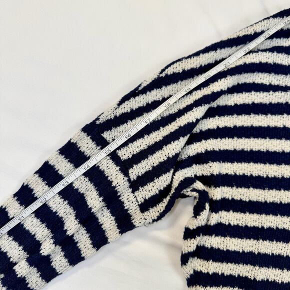 Abercrombie & Fitch Relaxed Striped Hoodie Navy White Women’s Medium Nautical - Picture 9 of 15